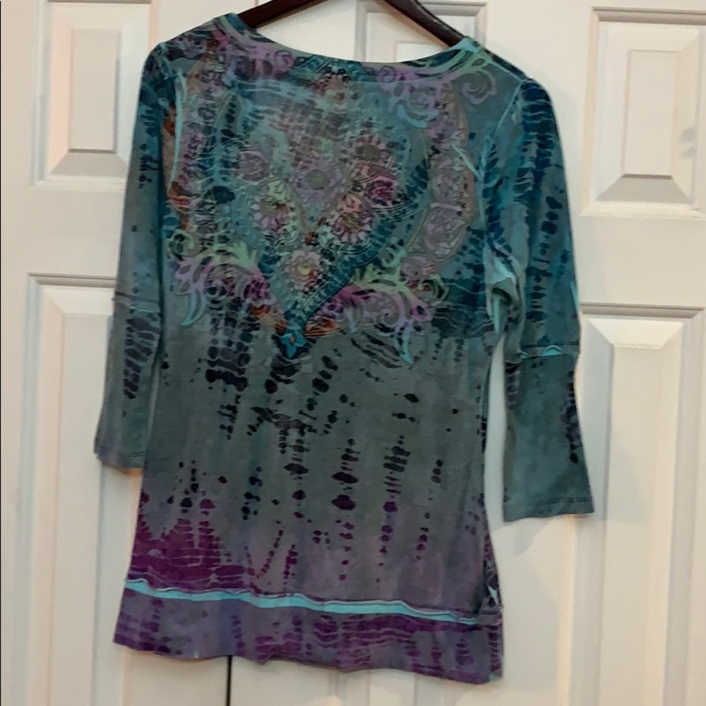 Oneworld Mixed Color Print Tee Like - image 8